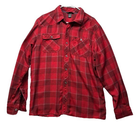 Outdoor Research Men’s Feedback Flannel Shirt Red Size Large Button Shirt - Picture 1 of 7